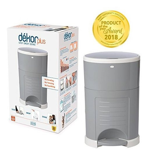 Imagen 1 de 11 de Cubo De Pañal Manos Libres Dekor Plus, Gris