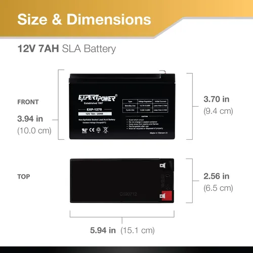 Batería De Plomo Sellada Recargable Expertpower 12v 7ah