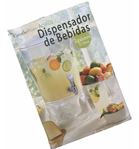 Dispensador Bebidas Acrílico 11 Lt Depósito Hielo + Regalo
