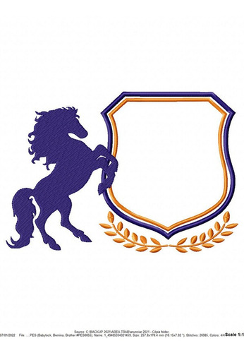 Matriz De Bordado Inb6171 Cavalo Brasao