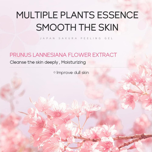 Gel Exfoliante Facial Sakura Para Mujer, Limpiador Facial Y
