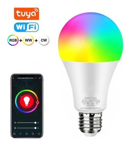Imagen 2 de 7 de Lampara Led Smart Wifi Rgb 9w Etheos Alta Potencia Luminica