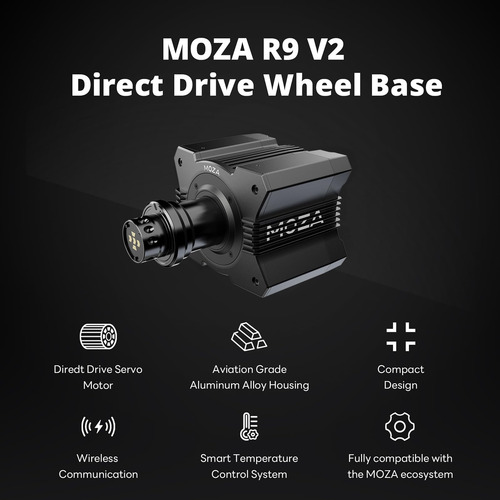 Moza R9 V2 Direct Drive Servo Motor Sim Racing Wheel Base