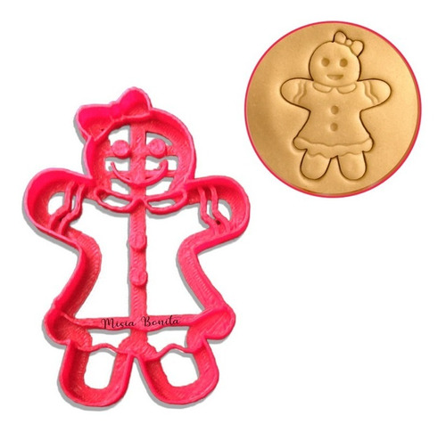 Mujer De Jengibre - Molde Cortante Galletas Fondant Cookies - Chica Jengibre - Navidad, Kawaii