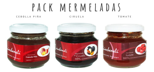 Mermeladas Pack Cebolla Piña, Ciruela, Tomate + 1 Pack 