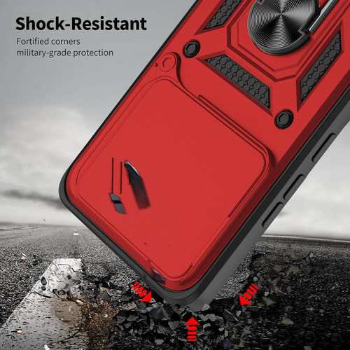 Funda Para Xiaomi 14t/14t Pro Uso Rudo Cámara Carcasa+mica Rojo Xiaomi 14t/14t Pro