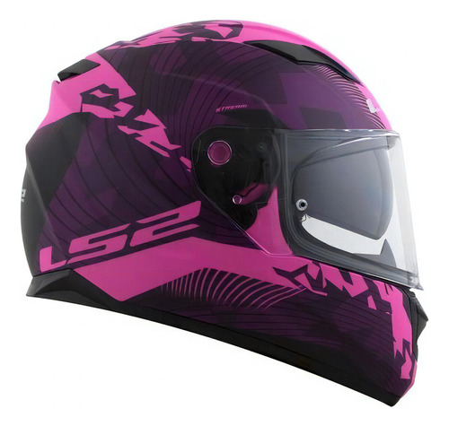 Capacete Ls2 Com Óculos Interno Stream Ff320 Hype Tamanho Do Capacete 60/l Cor Rosa