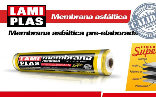 Rollo Membrana Aluminio Asfáltica 2mm 15kg Lamiplas