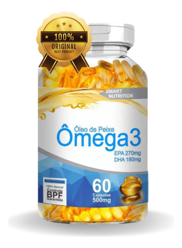 Ômega 3 Epa 540mg Dha 360mg 1000mg 60 Softgels | 4elementos Sem Sabor