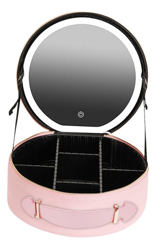 Bolso Elegante Del Maquillaje Led Con El Organizador Rosa