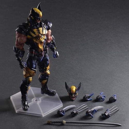 Figura Articulada Wolverine Con Katana Play Arts 28cm