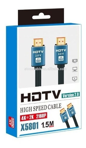Imagen 3 de 5 de Cable Hdmi 4k 2.0 Hdtv 4k Uhd Alta Velocidad 2160p 1.5mts
