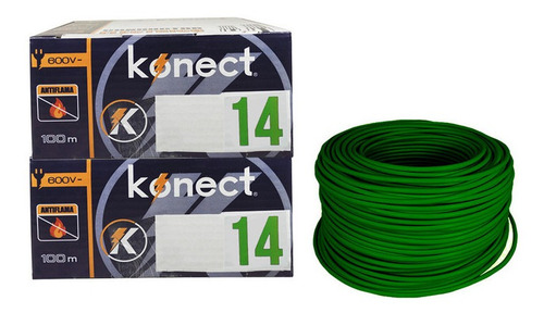 Cable Electrico Cca Konect Calibre 14 Verde 100 Metros 2pzs