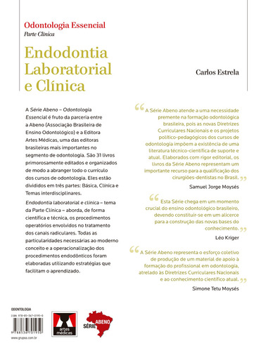 Endodontia Laboratorial e Clínica, de Estrela, Carlos. Abeno Editorial Editora Artes MÉDicas Ltda., capa mole em português, 2013