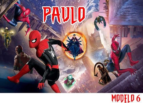 Imagem 6 de 7 de Painel Festa Lona Homem Aranha Multiverso Sem Volta P/ Casa