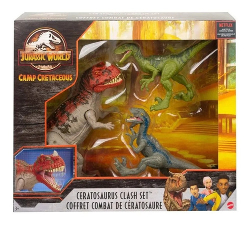 Jurassic World Campamento Cretáceo Ceratosaurus 3 Pz Nuevo