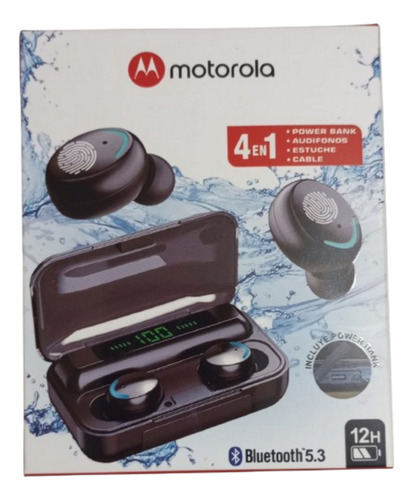 Audífono F9 Inalámbrico Acuático Power Bank Motorola 4 En 1