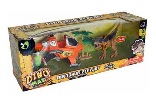 Set Con Helicoptero Dino Mat Con Luz Y Sonido   Ik0111