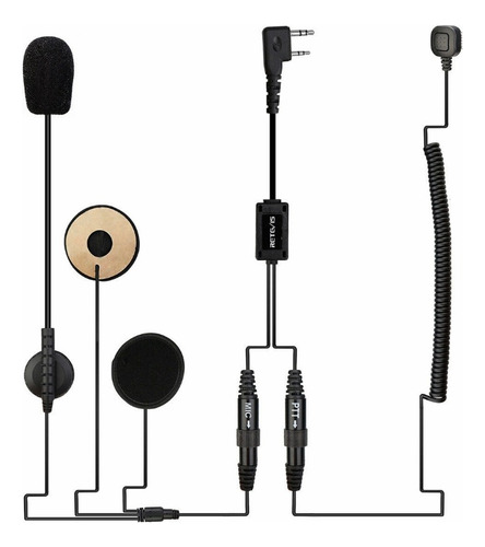 Auricular Microfono Para Casco Radio Retevis Bf888s Uv-5r