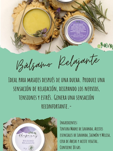 Imagen 3 de 4 de Bálsamo Relajante Lavanda Chapanay Natural