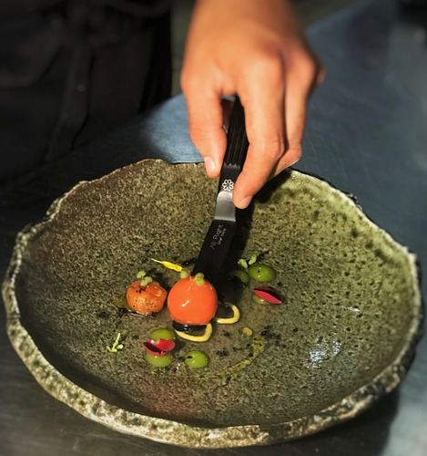 Espátula Repostería/emplatado De Chef Angulada Pastelera A.i Color Tornasol
