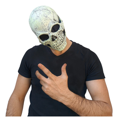 Máscara De Látex Skull Glow Calavera Brilla En La Oscuridad