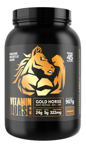 Whey Protein Gold Horse 900gr - Vitamin Horse Sabor Chocolate