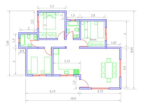 Amplia Casa A Construir De Tres Dormitorios, Dos Baños Y Cocina-comedor Integrados (modelo Runa) - Sin Anticipo - Construcción Tradicional - No Son Prefabricadas-
