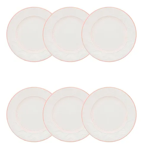 Set de 6 platos de postre Serena Sweet Oxford de 20 cm