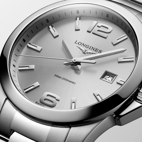 Reloj Longines Conquest L3.759.4.76.6 | L37594766 Vg, Cuarzo 41mm, Acero Inoxidable, Esfera Plateada, Cristal De Zafiro, Estanqueidad Hasta 30 Bar