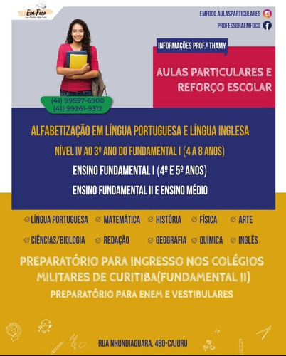 Imagem 5 de 5 de Em Foco - Aulas Particulares E Reforço Escolar.