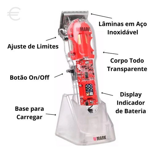 Máquina De Acabamento E Máquina De Cortar Cabelo Wmark