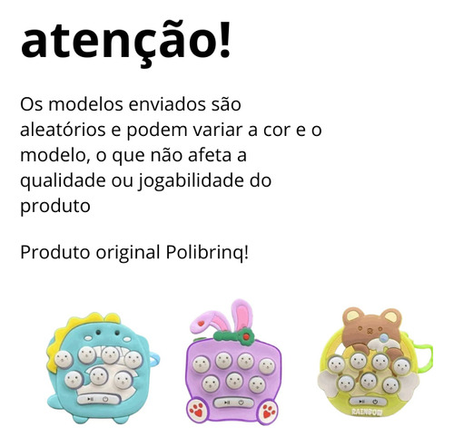 Kit C/ 2 Fidget Toys Pop It Eletronico Luz E Som Polibrinq