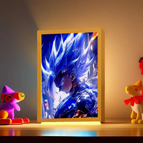 Lámpara Dragón Ball Z Goku Ultra Instinto Anime Cuadro Led Goku Ultra Instinto