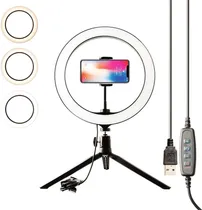 Comprar Iluminador Ring Ligth Anel Luz 26cm Portátil C\\ Tripé Selfie Cor Da Luz Branco Quente \\ Branco Frio \\ Branco Neutro Cor Da Estrutura Preto Voltagem 12 W