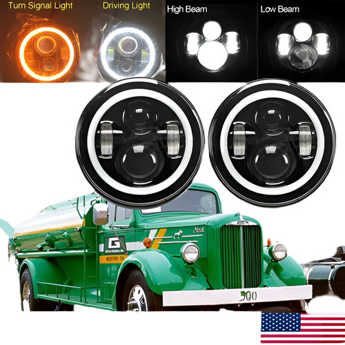 Para Mack Truck Headlights Proyector Led Redondo De 7 Pulgad