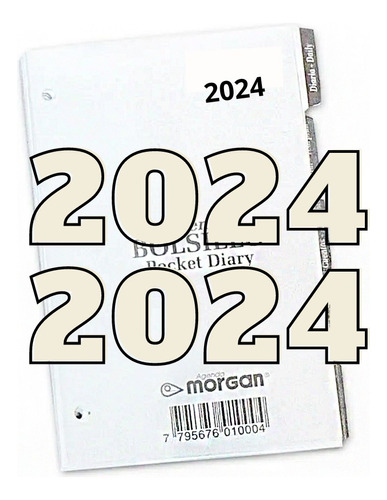 Repuesto Agenda Morgan Bolsillo 2024 Diario Completo 8x12,5