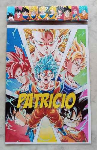 2 Libros Para Colorear Personalizado Dragon Ball Goku Vegeta