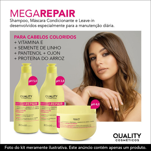 Shampoo Para Cabelos Coloridos Mega Repair 300ml Quality