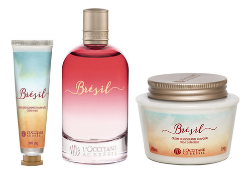 Loccitane Kit Brésil Perfume+hidratante Corporal+ Creme Mãos