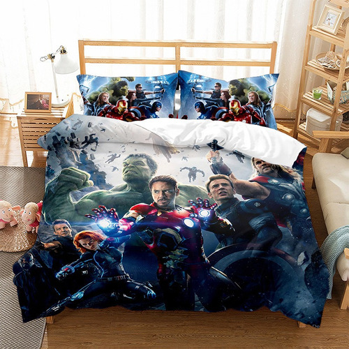 Juego De Sábanas Avengers Iron Man, Cama Doble