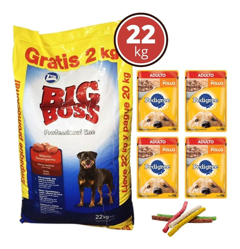 Alimento Perro Adulto Big Boss  20kg + 2kg + Regalos + Envio