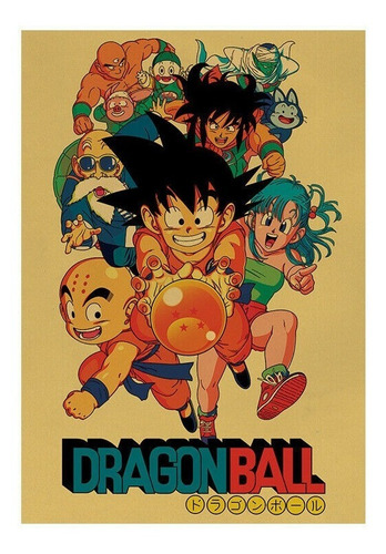 Dragon Ball Vintage Poster Afiche En Papel Kraft Retro