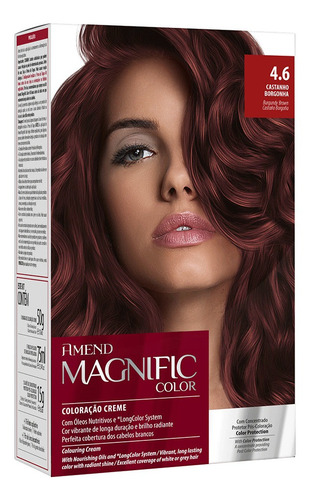 Kit Coloração 4.6 Castanho Borgonha 50g Magnific Color Amend