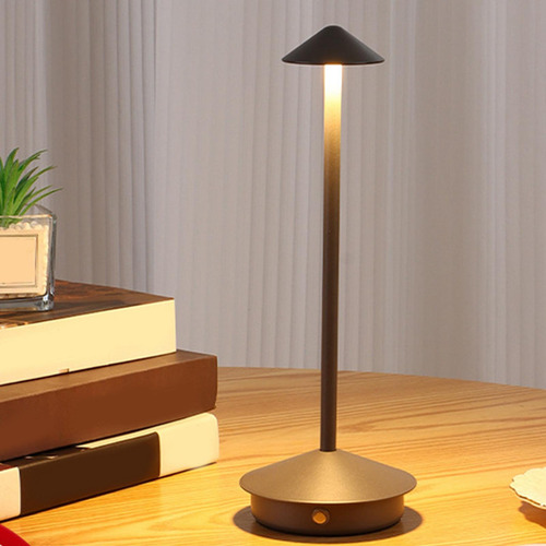 Lámpara De Mesa De Noche Led Luz De Noche Negro 11x35cm
