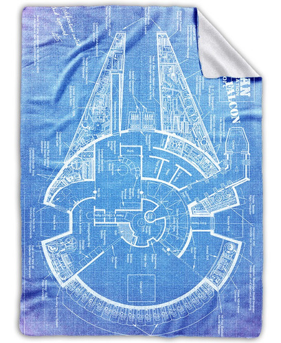 Imagen 1 de 1 de Manta Frazada De Polar Xl Star Wars Halcon Milenario Full