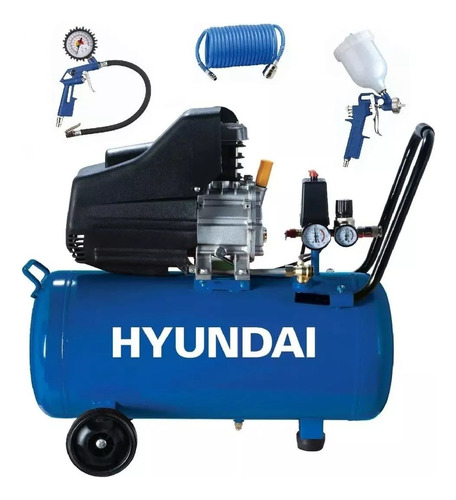 Compresor De Aire Hyundai 2hp 24 Lts + Acoples Rápido Tyt