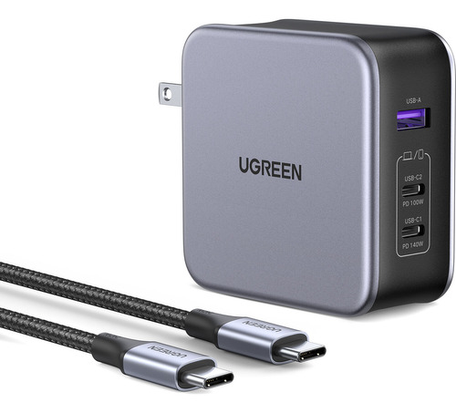 Ugreen Cargador Carga Rápida Gan3  140w Pd3.1  Usb A/2 Usb C