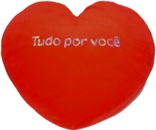 Almohadon Corazon Rojo Tudo Por Voce Brasil 50x40x10