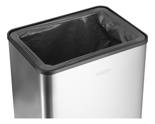 Tacho de Basura Armable con Sensor Philco 40 Litros Gris Plata